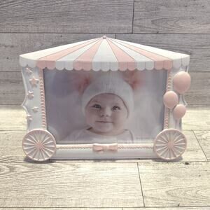 Issac Jacobs Baby Picture Frame 4x6 Pink Tabletop Desk Baloons Circus Bow Stars